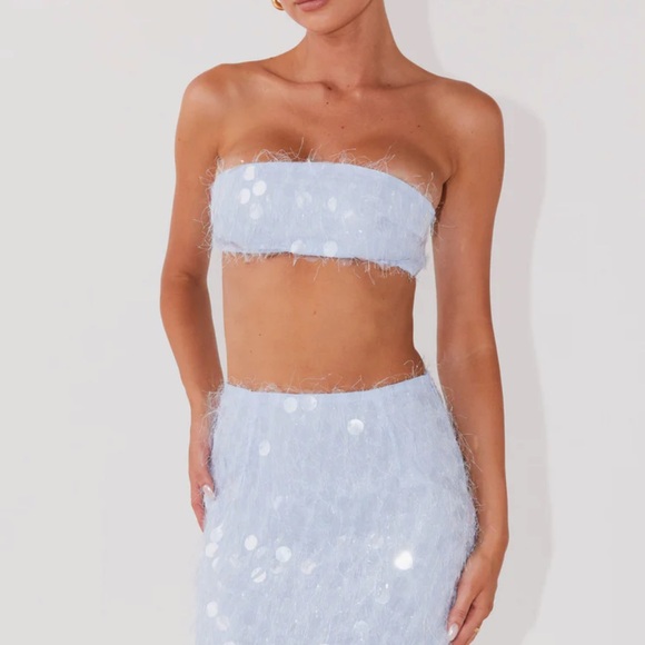 Peppermayo Light Blue Sequin Skirt Set - Picture 4 of 9